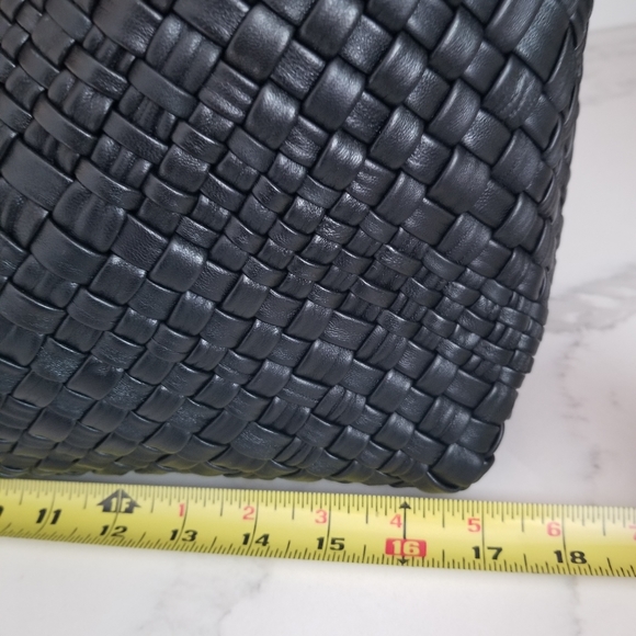 NWT FALOR Firenze Black Made In Italy Leather Woven Bag F3026 - Picture 11 of 16